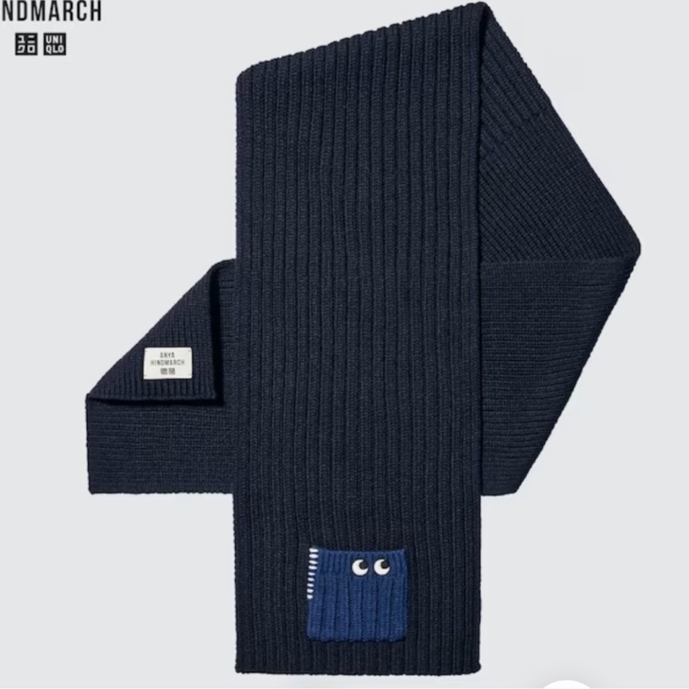 Uniqlo | Scarf | Anya Hindmarch for Uniqlo | HEATTECH Kniited Scarf Navy